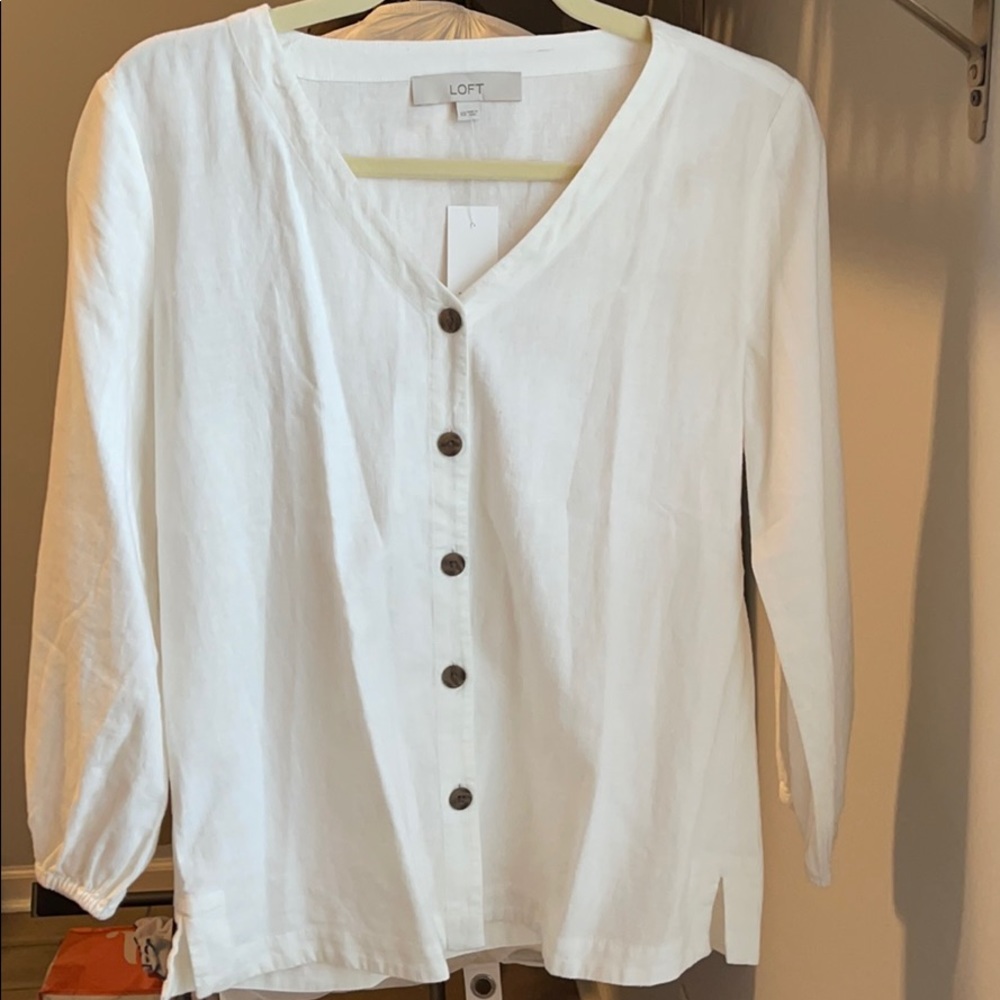 Loft linen blend blouse